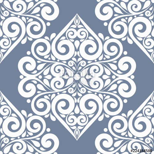 500x500 Damask Vector Seamless Pattern, Wallpaper Elegant Classic Texture