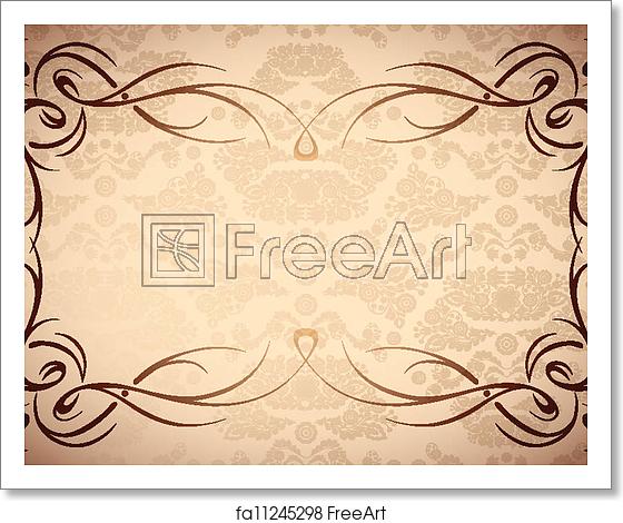 560x470 Free Art Print Of Elegant Floral Frame Border