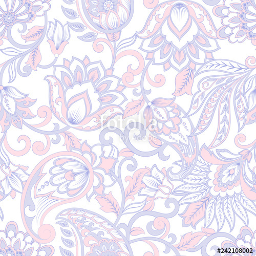 500x500 Paisley Seamless Pattern Damask Vector Background Stock Image