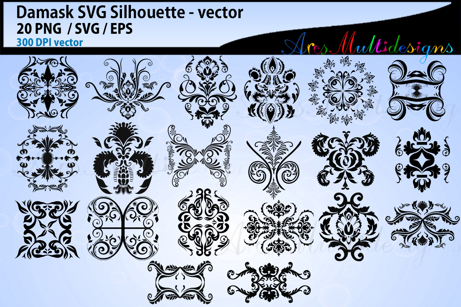 1500x1000 Damask Cut Silhouette Damask Vector Damask Floral