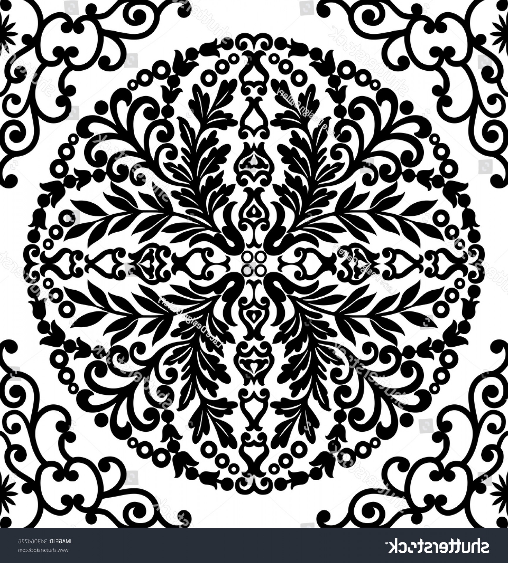 1730x1920 Damask Vector Floral Pattern Arabesque Oriental Geekchicpro