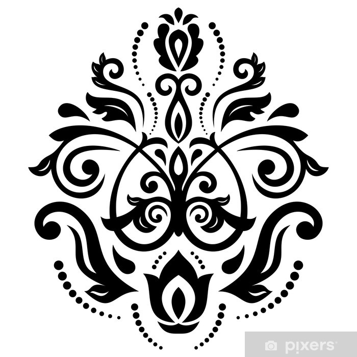 700x700 Damask Vector Pattern Orient Background Sticker