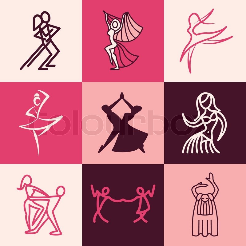 800x800 Dance Flat Icons Set Logo Ideas For Stock Vector Colourbox