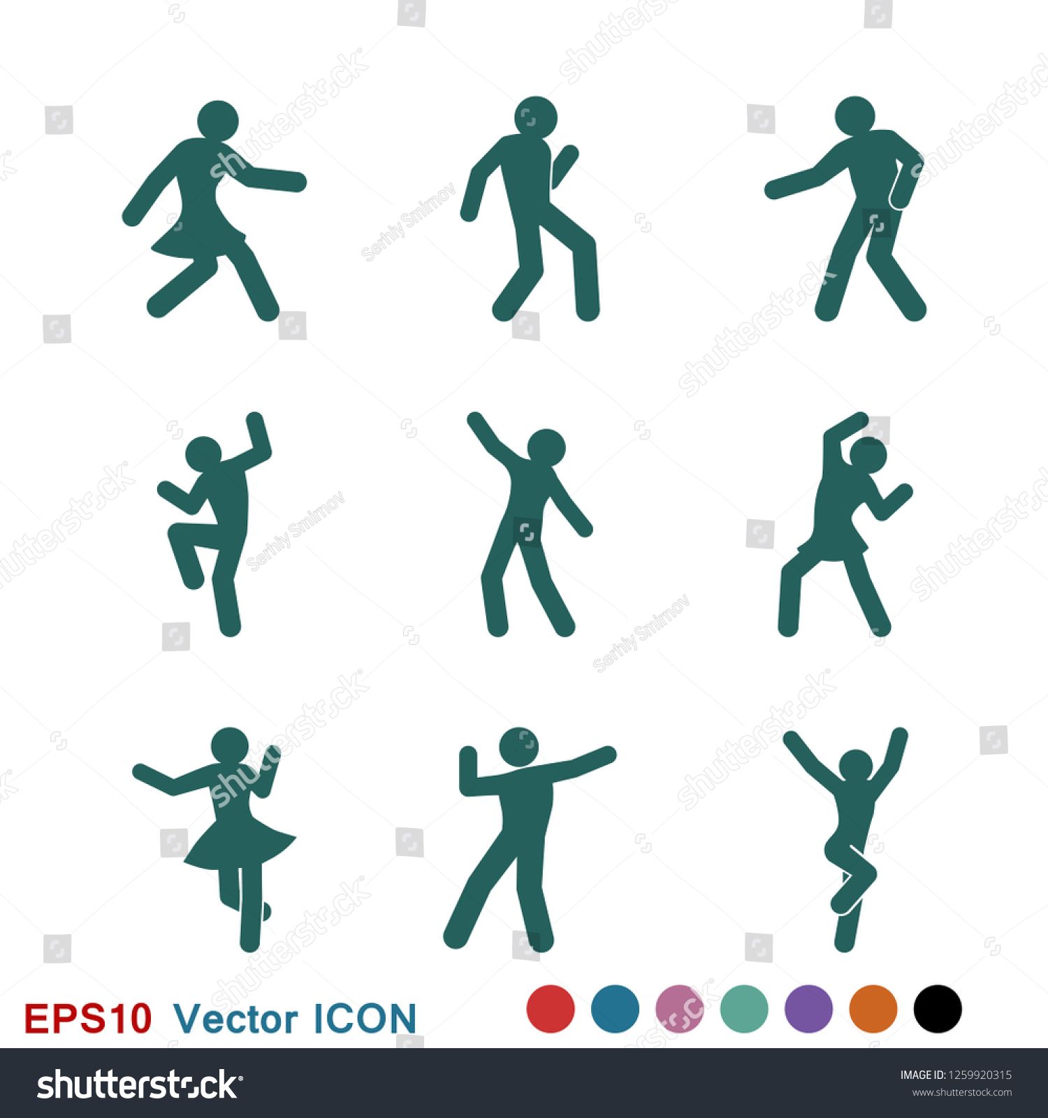 1500x1600 Dancing Vector Icon Illustration On Background, People Dance Icon