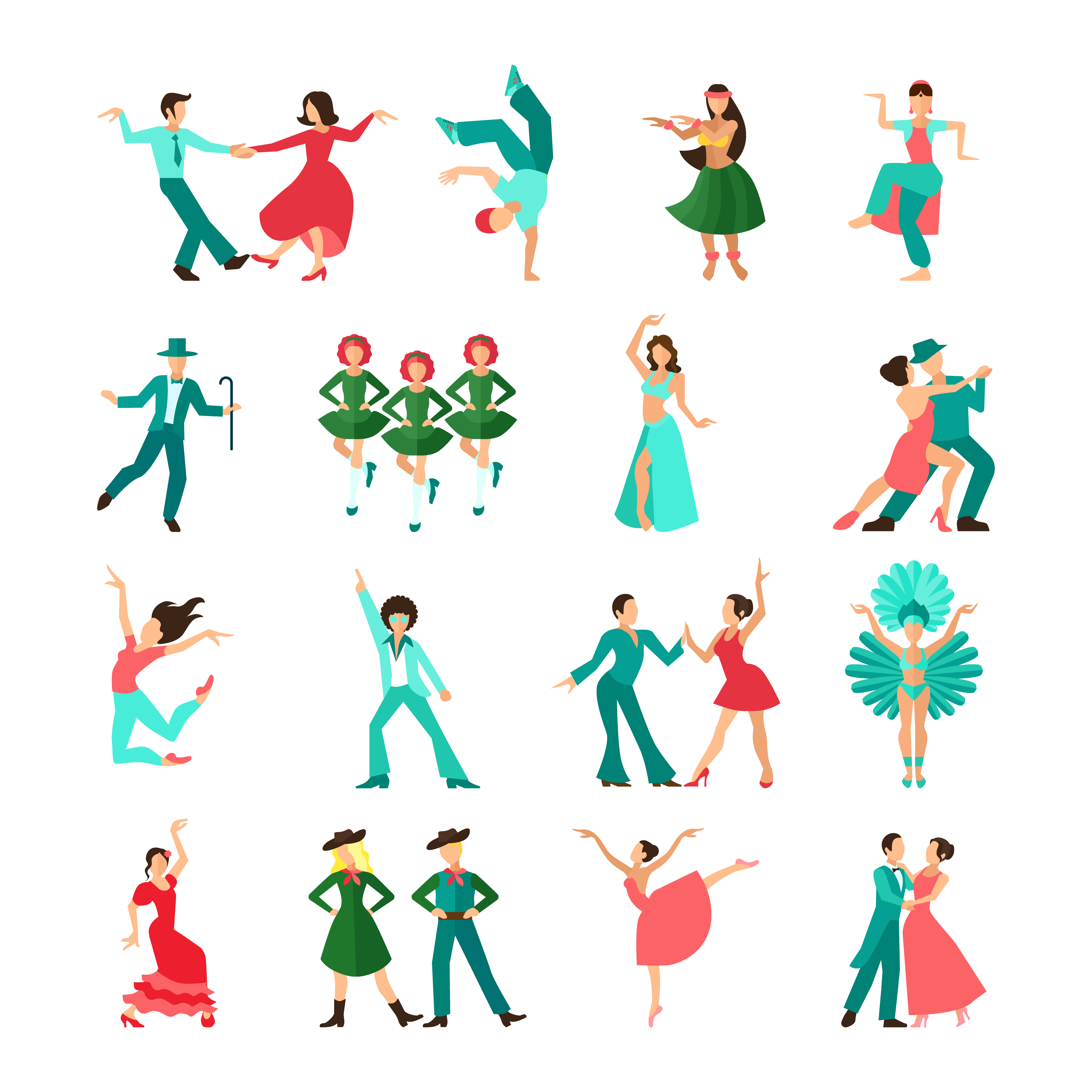 4500x4500 Various Style Dancing Man Icons