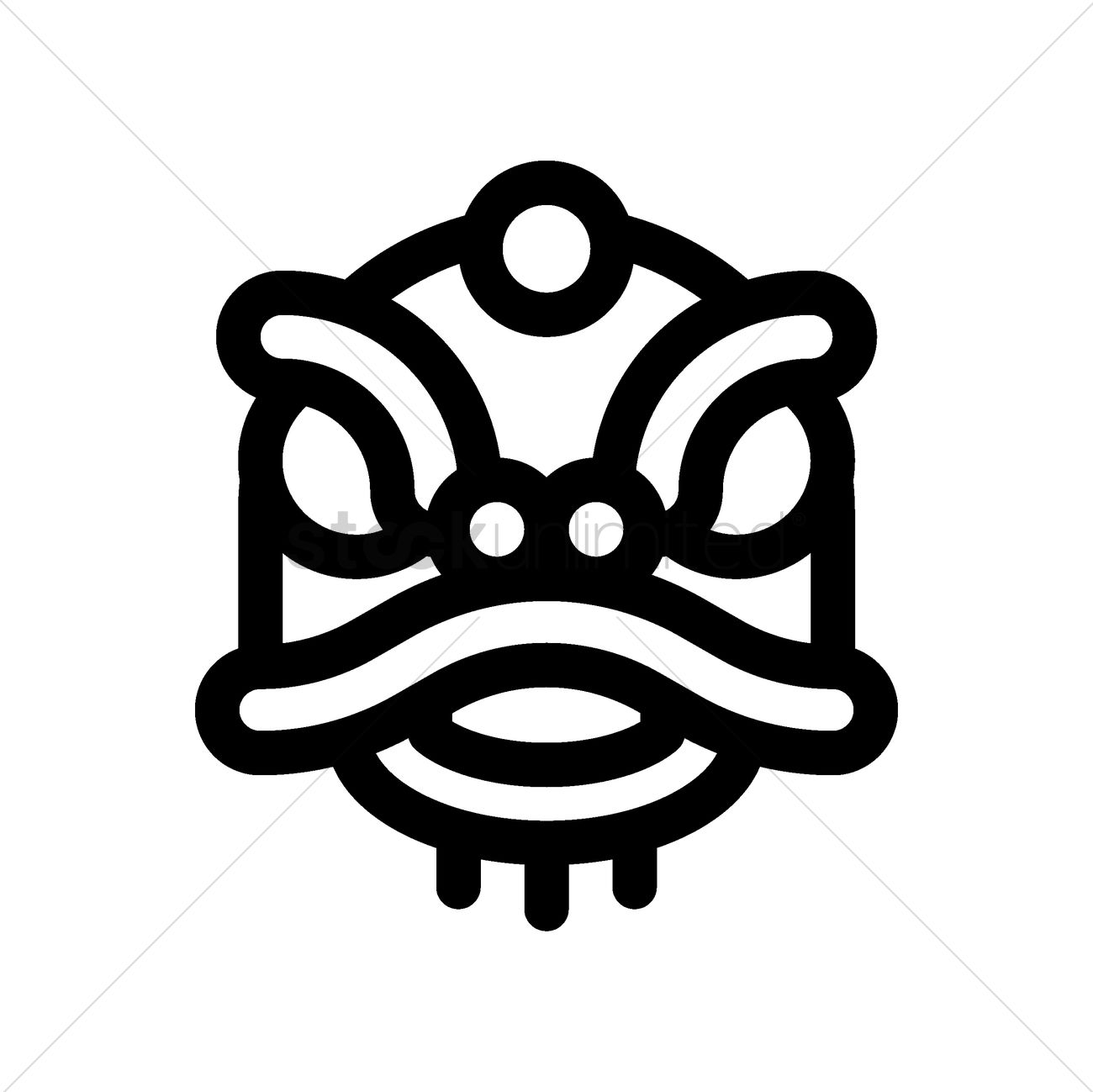 1300x1299 Chinese Lion Dance Icon Vector Image