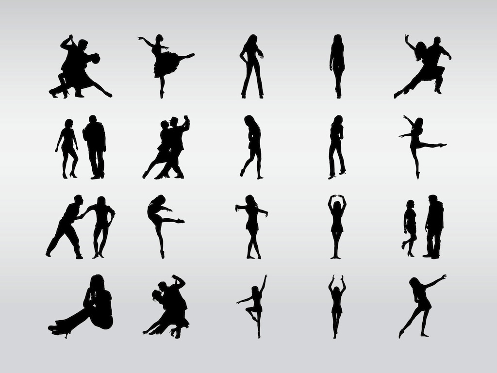 Dancers Silhouettes Vector Art Graphics 1024x769 Dancers Silhouettes Vector Art Graphics