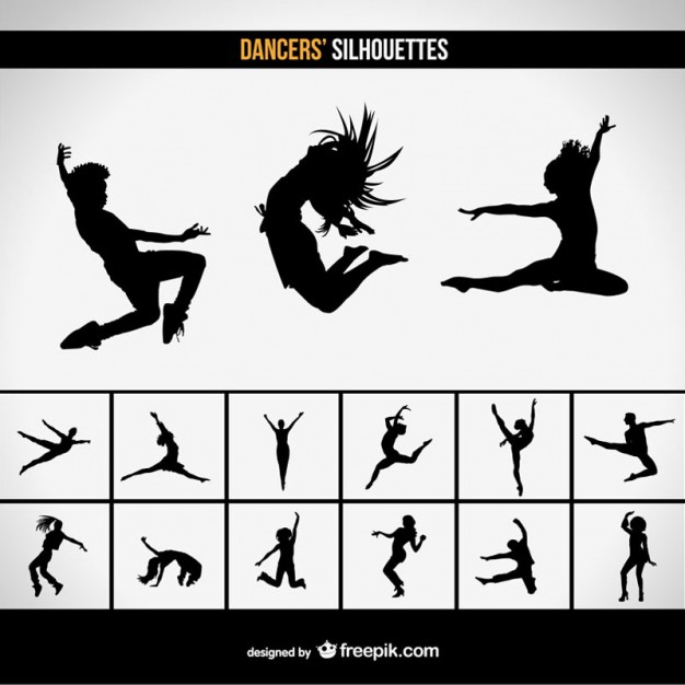 Modern Dancers Silhouettes Vector Free Download 626x626 Modern Dancers Silhouettes Vector Free Download