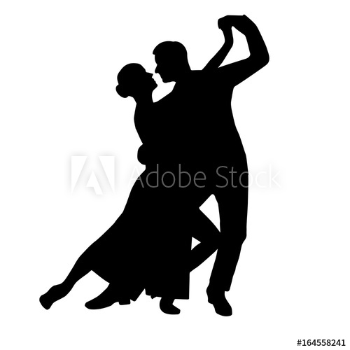 Tango Couple Dancing Silhouette Vector 500x500 Tango Couple Dancing Silhouette Vector
