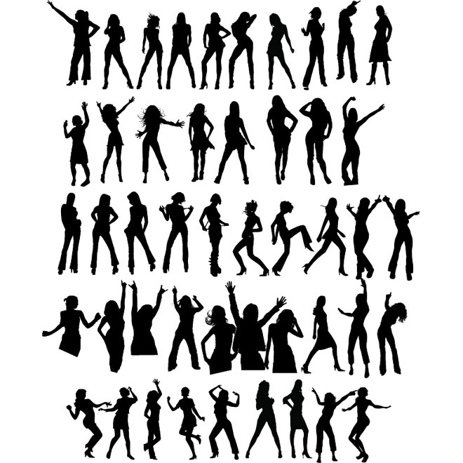 Dancer Silhouettes Vector Set 660x660 Dancer Silhouettes Vector Set