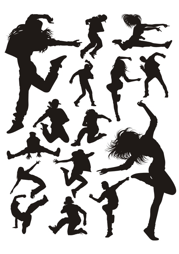 Dance Silhouettes Free Vector Download In Cdr 595x842 Dance Silhouettes Free Vector Download In Cdr
