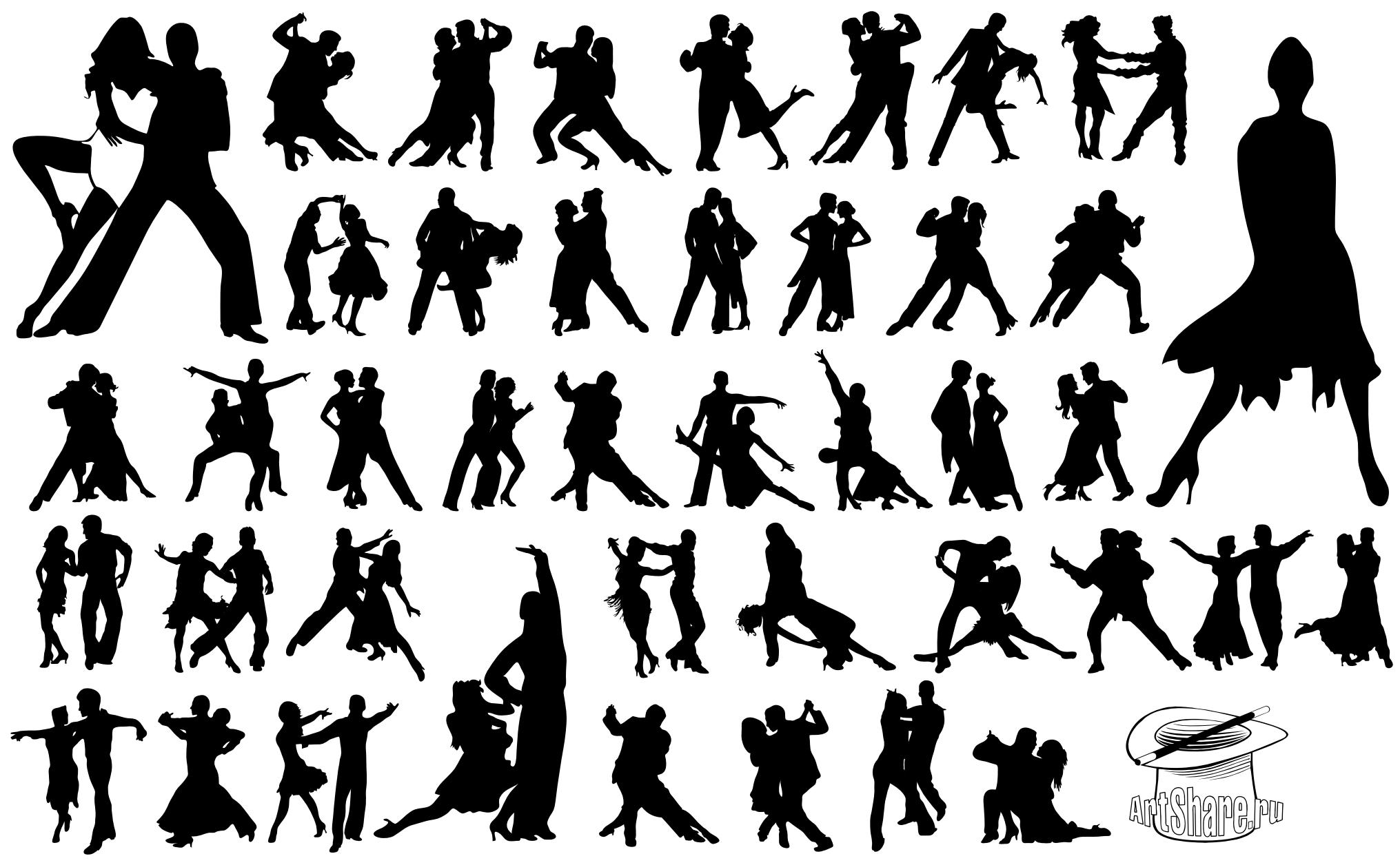 Dance Silhouette Vector Free at Vectorified.com | Collection of Dance ...