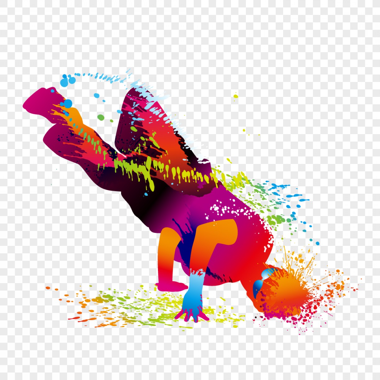 1224x1224 Hand Painted Watercolor Splash Ink Street Dance Dance Vector Ele