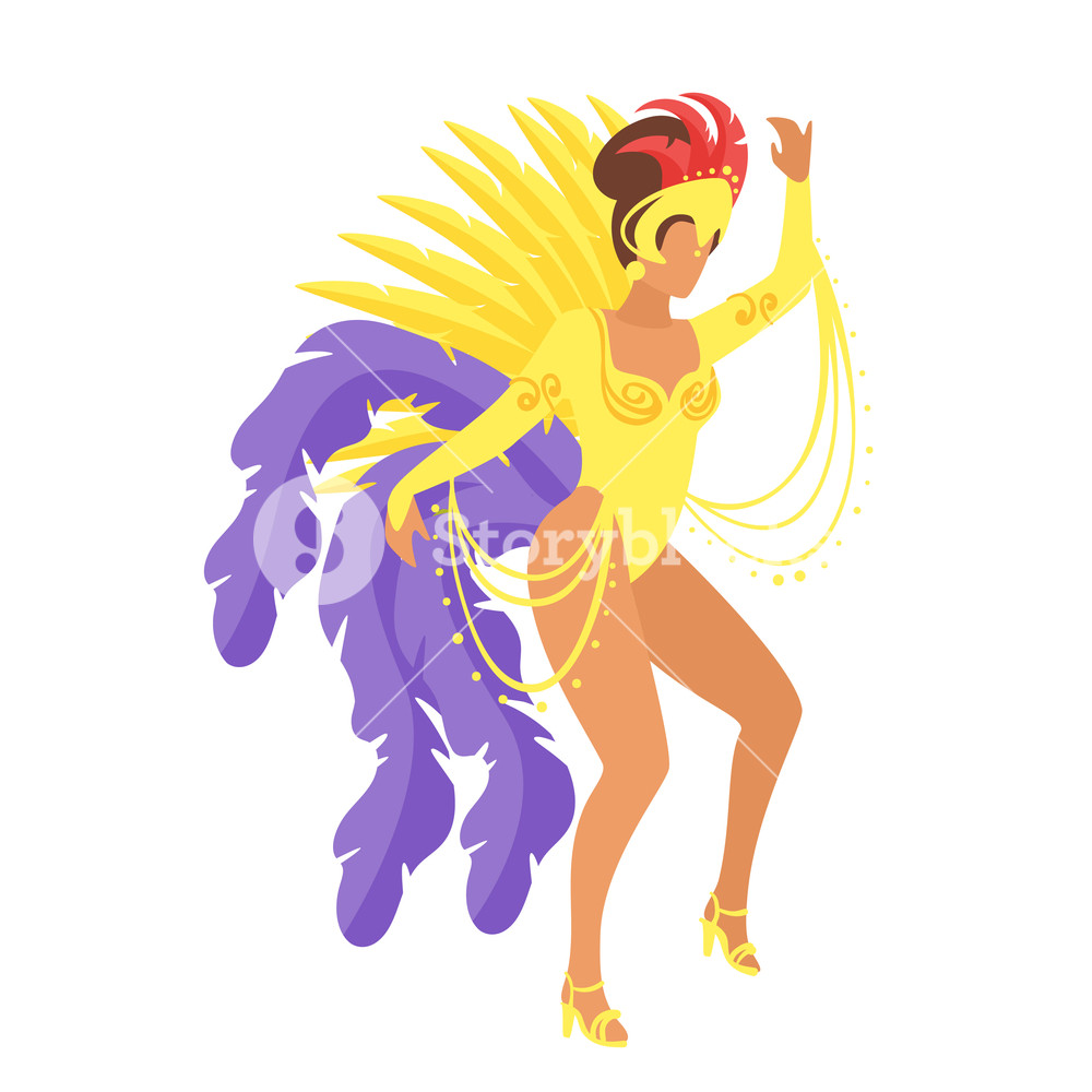 Carnival Dancer Woman Silhouette With Feather Decorations 1000x1000 Carnival Dancer Woman Silhouette With Feather Decorations