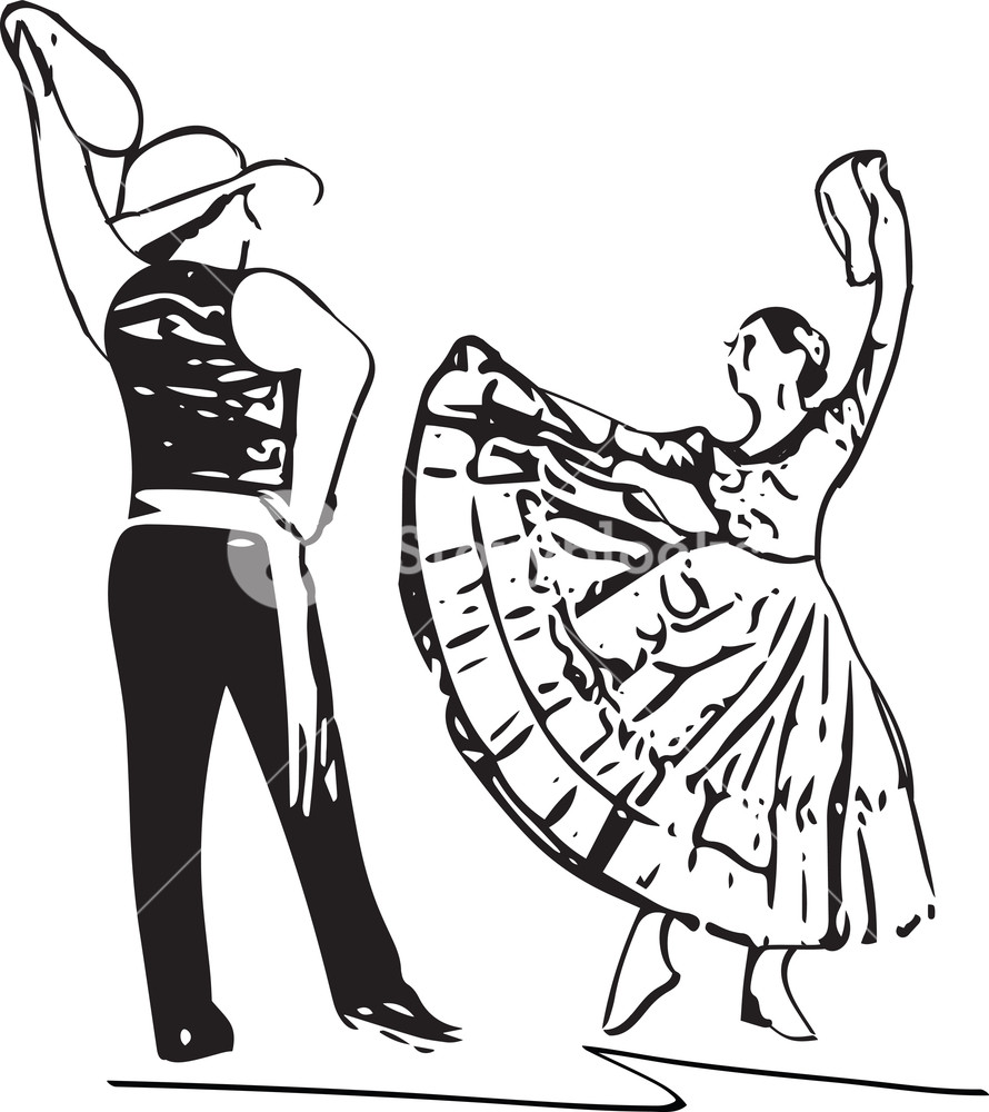 890x1000 Illustration Of Couple Dancing Vector Illustration Royalty Free