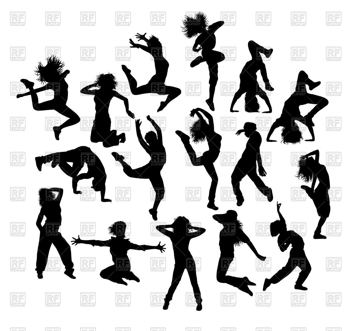 1200x1132 Silhouettes Of Hip Hop Dancers Vector Image Of Silhouettes