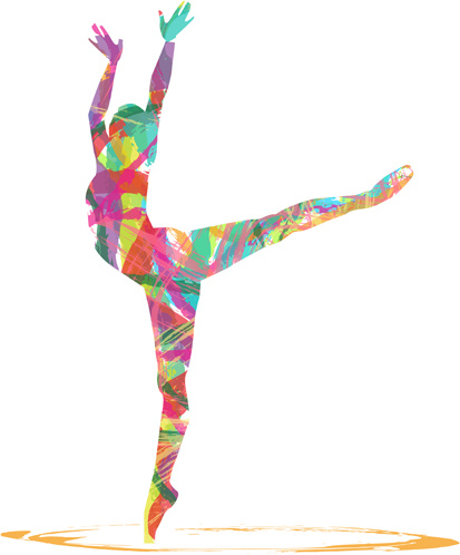 413x498 Colorful Paint With Girl Dancing Vector Free Vector