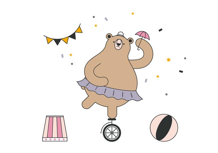 700x490 Dancing Circus Bear Vector