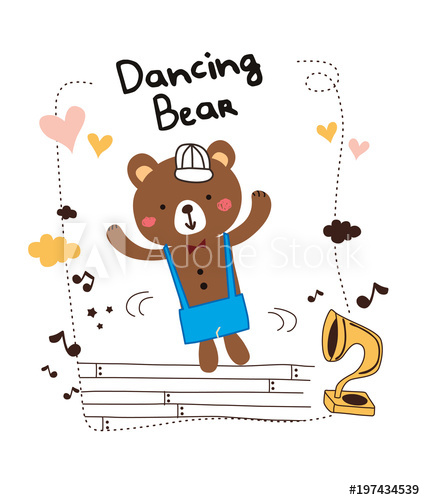 425x500 Dancing Bear Cartoon