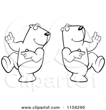 450x470 Cartoon Clipart Of A Black And White Dancing Bear Couple