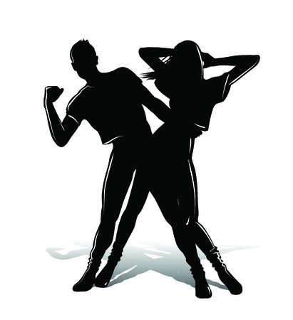 411x450 Dancing Couple Silhouette I Royalty Free Vector Graphics