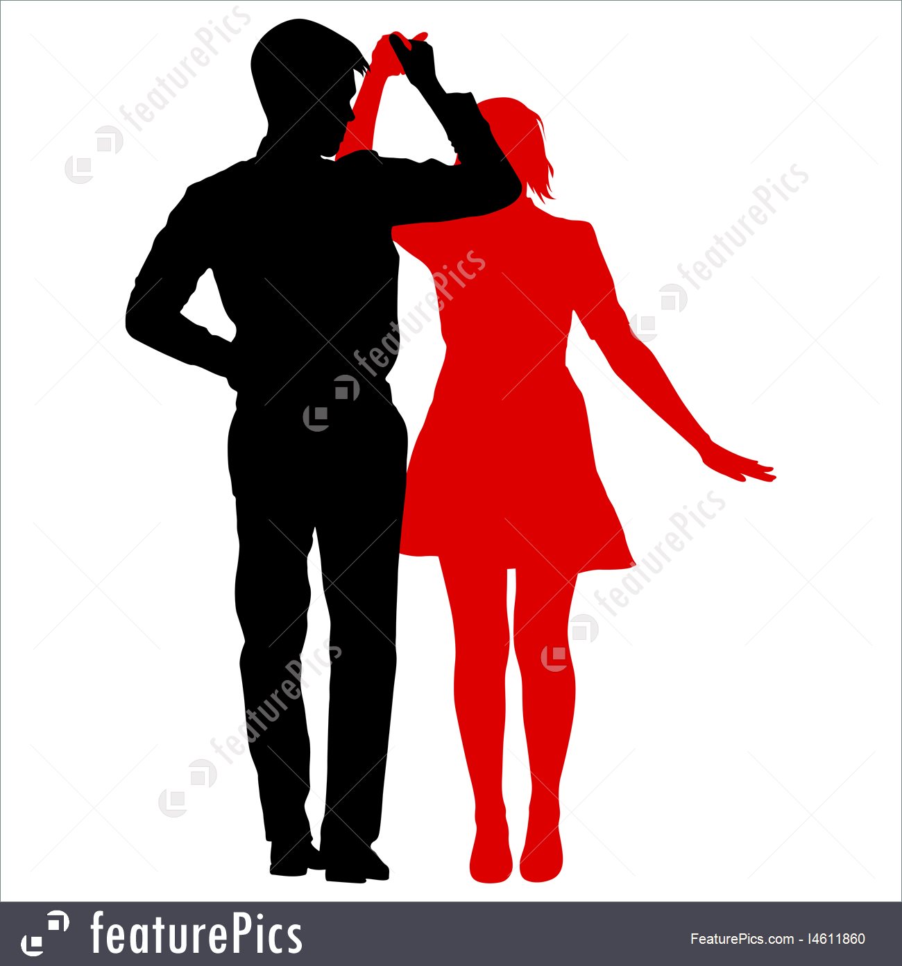 1300x1392 Black Silhouettes Dancing On White Background Vector Illustration
