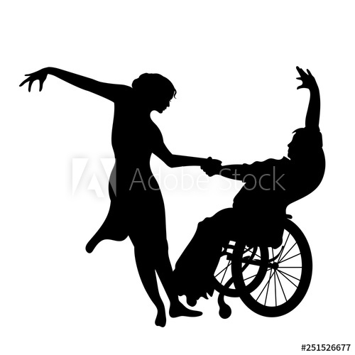 500x500 Dancing With Disabilities Silhouette Of A Dancing Couple Vector