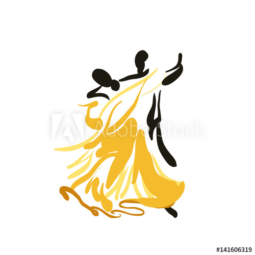 Sketch Of A Dancing Couple Vector 500x500 Sketch Of A Dancing Couple Vector