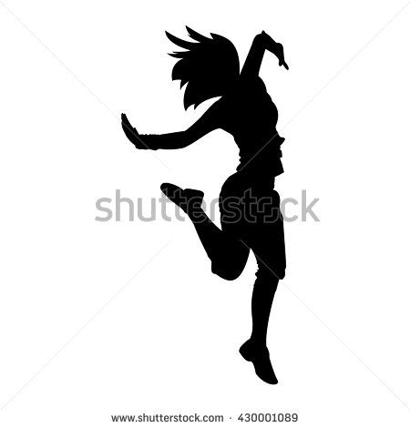 450x470 Hip Hop Woman Dancer Vector Silhouette Isolated On White