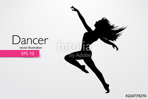 500x334 Silhouette Of A Dancing Girl Dancer Woman Vector Illustration