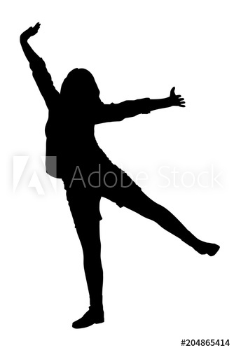 334x500 Silhouette Of Dancing Girl Vector