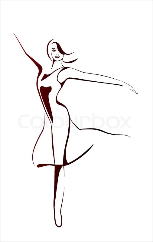 506x800 Stylized Illustration Of Dancing Girl Stock Vector Colourbox