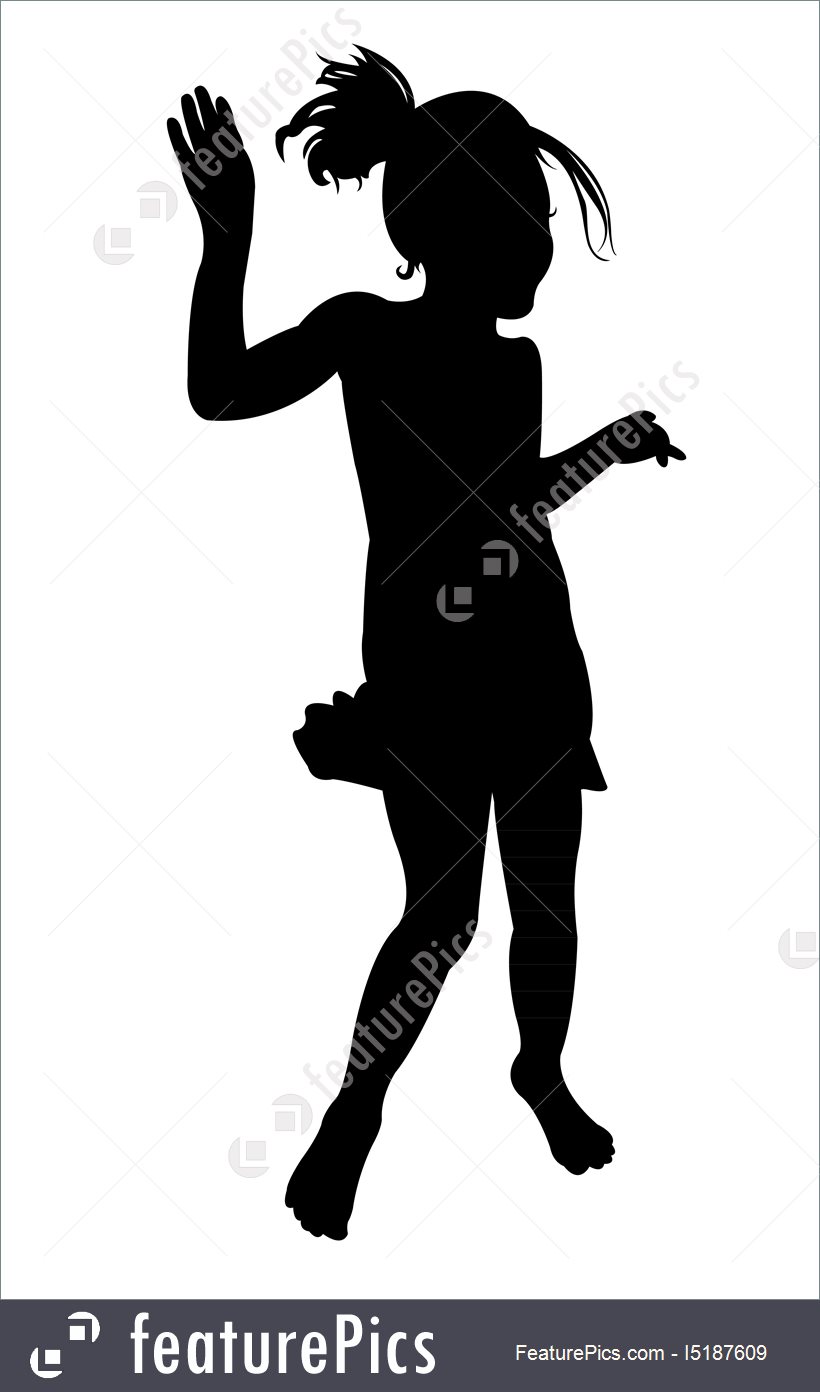 820x1392 Dancing Girl, Silhouette Vector Stock Illustration