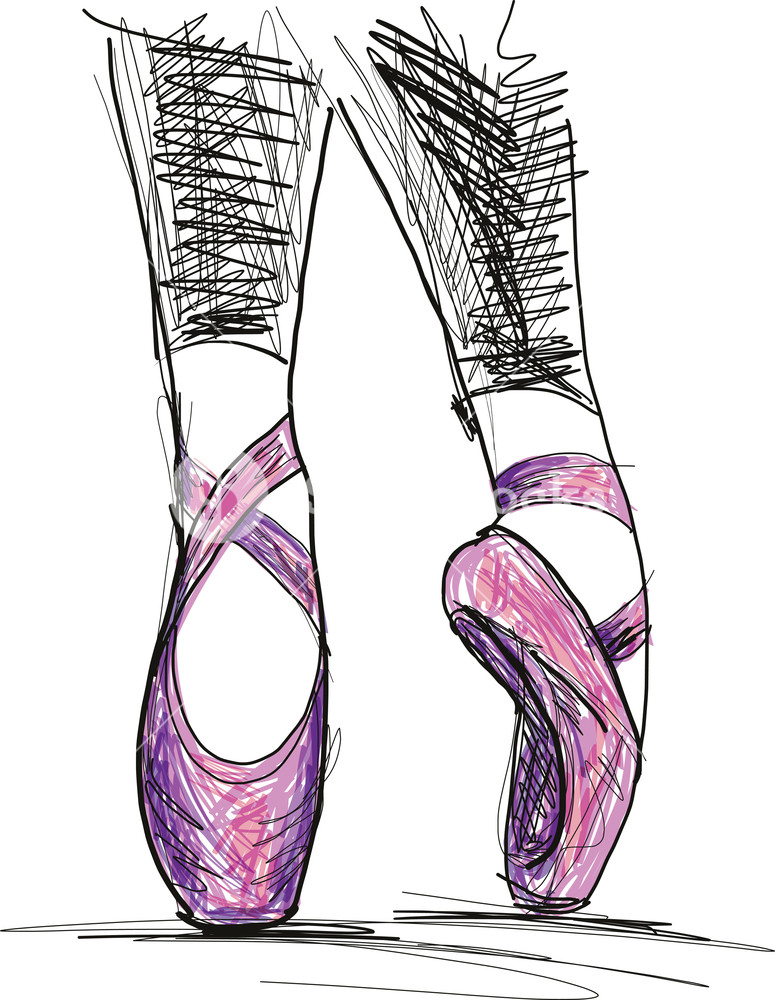 775x1000 Dance Ballerina Ballet Shoes Vector Illustration Royalty Free