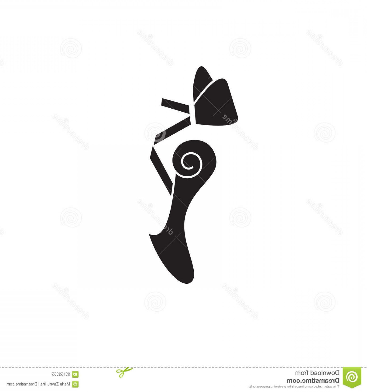 1560x1668 Ballet Shoes Vector Graphic Catamart