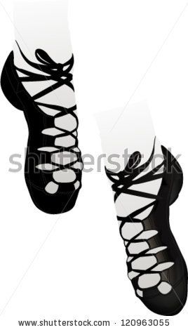268x470 Irish Dancing Soft Shoes On Legs In White Socks Stock Vector