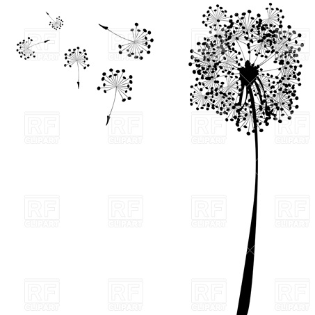 453x453 Dandelion Silhouette Vector Image Of Plants And Animals