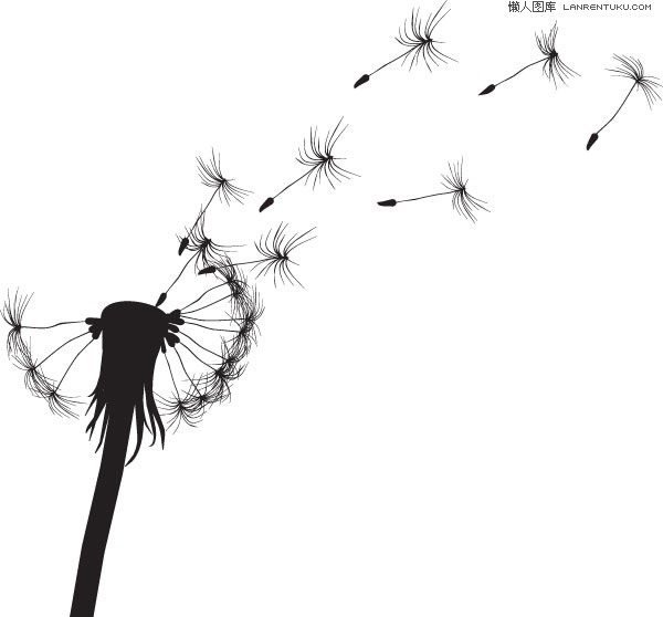 600x558 A Simple Dandelion Silhouette Vector Material My Free Photoshop