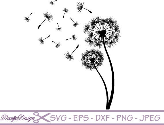 570x436 Vector Dandelion Vector For Cricut Floral Etsy