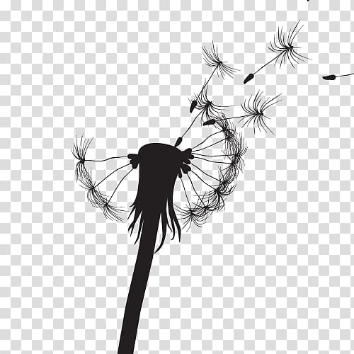500x500 Common Dandelion Silhouette Light Drawing, Dandelion Silhouette
