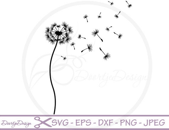570x440 Dandelion Vector For Cricut Floral Cutting Etsy