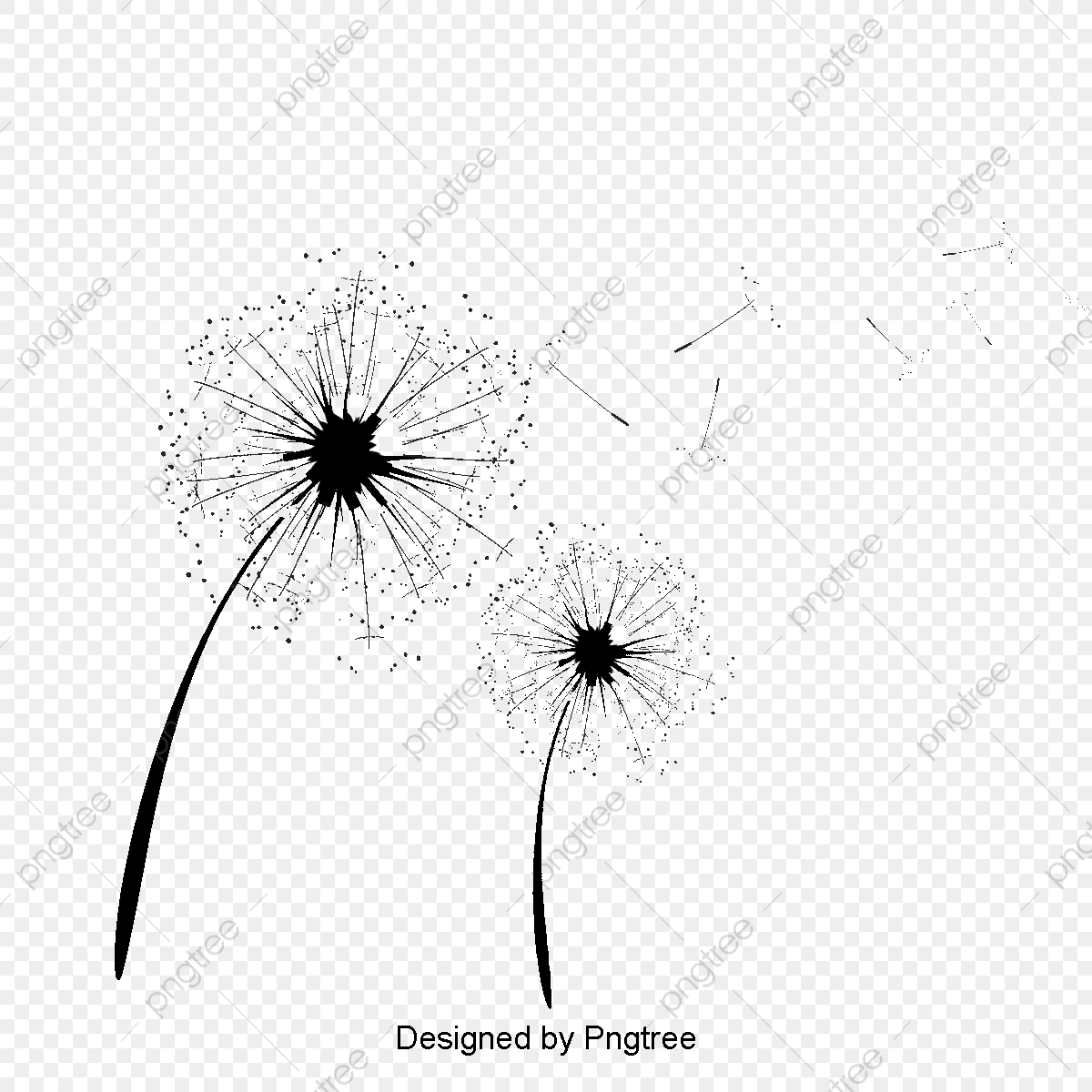 1200x1200 Dandelion Vector, Dandelion, Vector, Wind Png Transparent Clipart