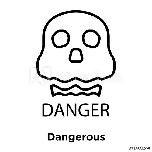 500x500 Dangerous Icon Vector Isolated On White Background, Dangerous Sign