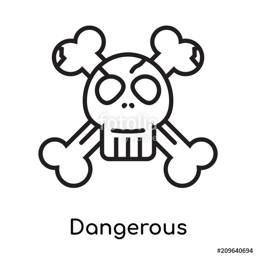 500x500 Dangerous Icon Vector Sign And Symbol Isolated On White Background