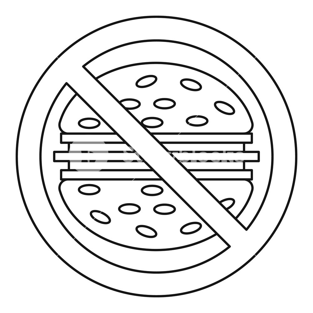 1000x1000 Fast Food Danger Icon Outline Illustration Of Fast Food Danger