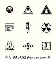 180x195 Free Art Print Of Safety And Danger Icon Set Safety And Danger
