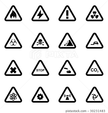 450x468 Vector Black Danger Icon Set