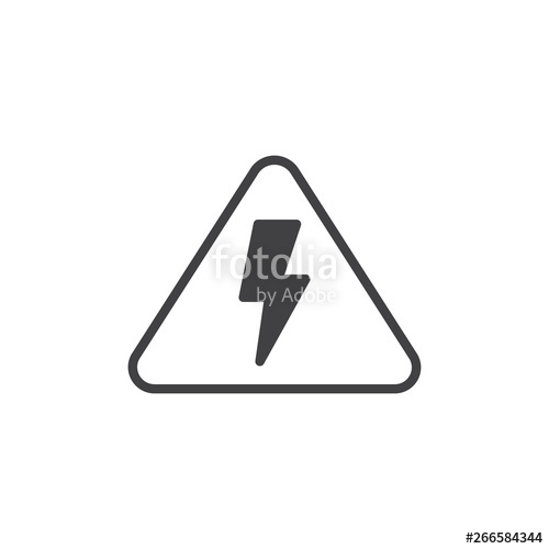 500x500 High Voltage Danger Sign Vector Icon Filled Flat Sign For Mobile