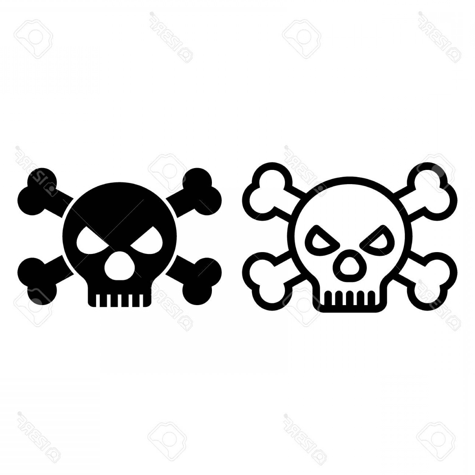 1560x1560 Photostock Vector Skull And Bones Line And Glyph Icon Danger