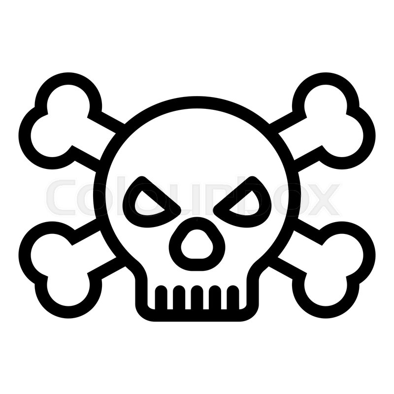 800x800 Skull And Bones Line Icon Danger Stock Vector Colourbox